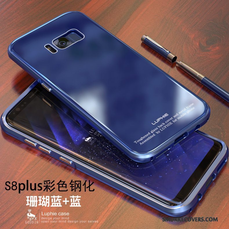 Etui Samsung Galaxy S8+ Metal Telefonanti-fald, Cover Samsung Galaxy S8+ Beskyttelse Guld Blå