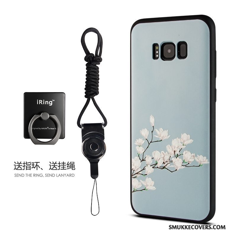 Etui Samsung Galaxy S8+ Relief Telefonanti-fald, Cover Samsung Galaxy S8+ Beskyttelse Frisk Hvid