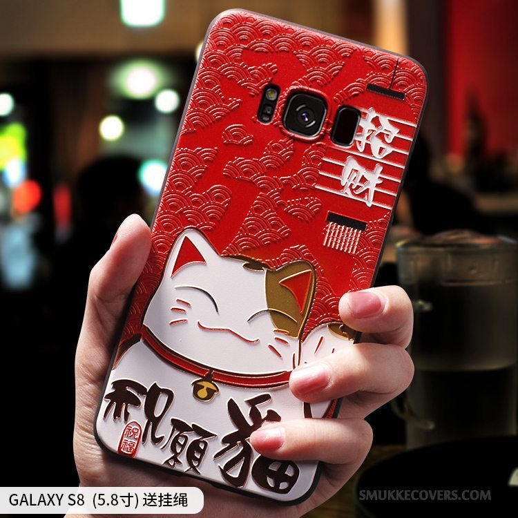 Etui Samsung Galaxy S8+ Silikone Af Personlighed Anti-fald, Cover Samsung Galaxy S8+ Blød Kat Rød