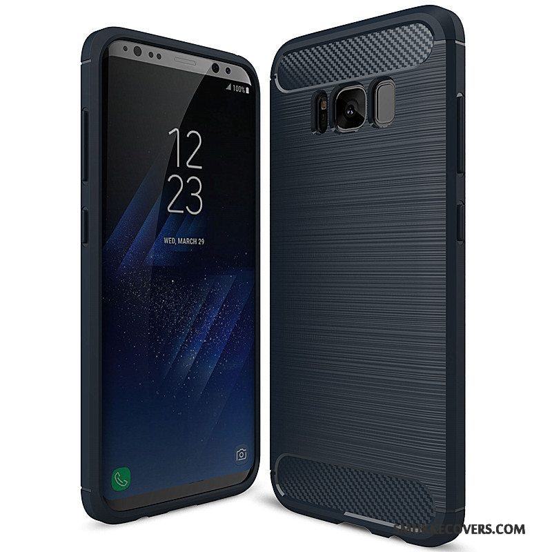 Etui Samsung Galaxy S8+ Silikone Fiber Telefon, Cover Samsung Galaxy S8+ Blød Rød