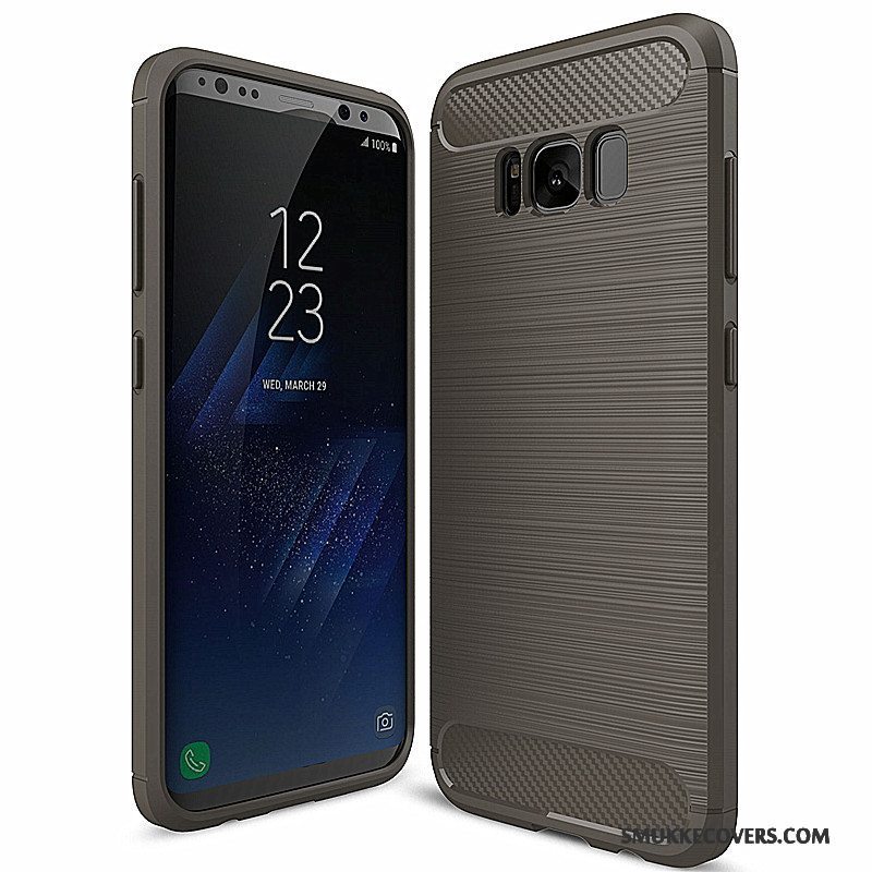 Etui Samsung Galaxy S8+ Silikone Fiber Telefon, Cover Samsung Galaxy S8+ Blød Rød