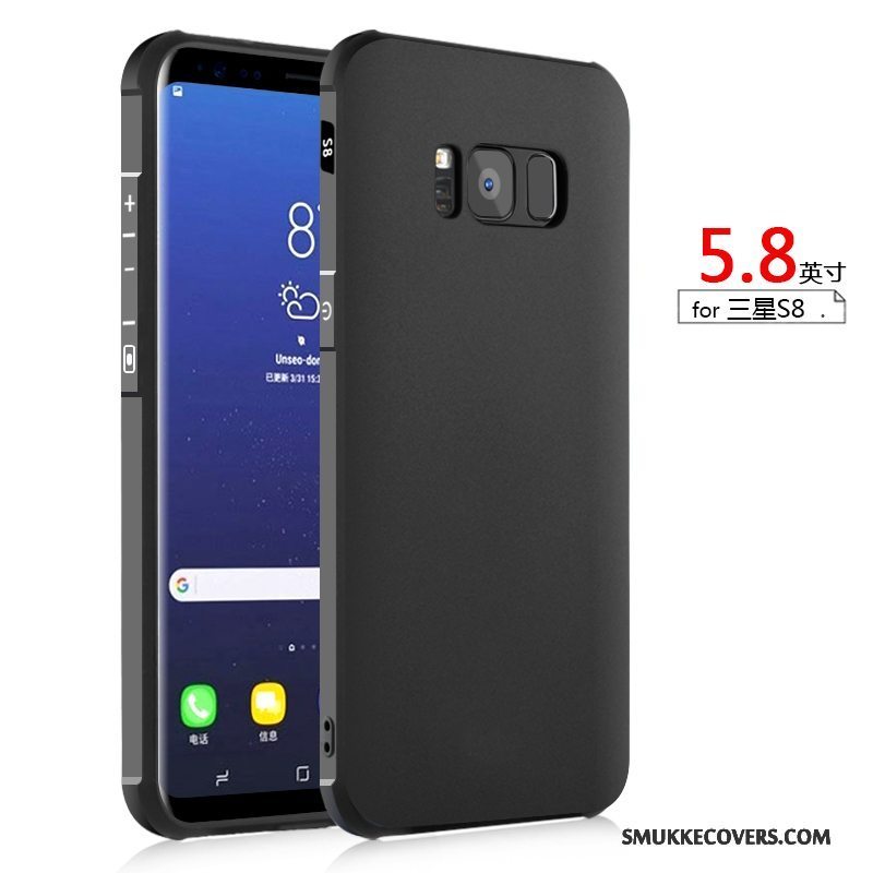 Etui Samsung Galaxy S8 Silikone Mørkeblå Telefon, Cover Samsung Galaxy S8 Beskyttelse Anti-fald Nubuck