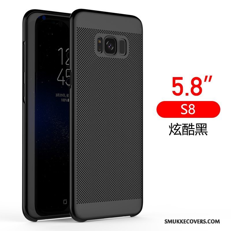 Etui Samsung Galaxy S8 Silikone Nubuck Hård, Cover Samsung Galaxy S8 Beskyttelse Sort Tynd