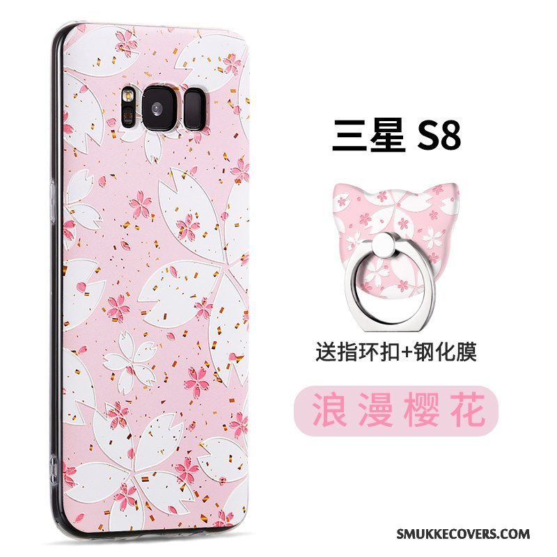 Etui Samsung Galaxy S8 Silikone Nubuck Telefon, Cover Samsung Galaxy S8 Cartoon Grøn Gennemsigtig