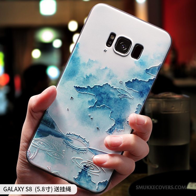 Etui Samsung Galaxy S8 Silikone Telefongrøn, Cover Samsung Galaxy S8 Tasker Kinesisk Stil Anti-fald