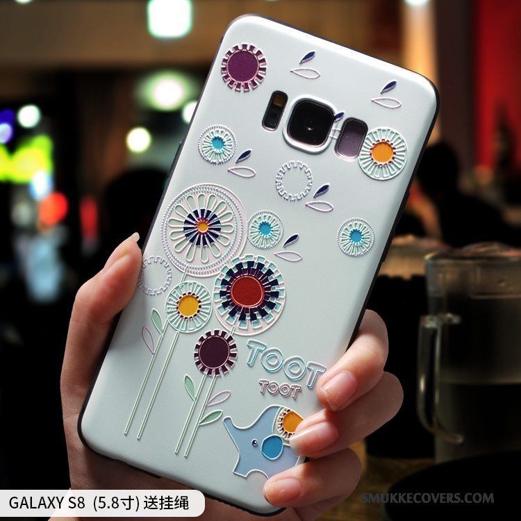 Etui Samsung Galaxy S8 Silikone Telefonhængende Ornamenter, Cover Samsung Galaxy S8 Kreativ Grøn Lille Sektion