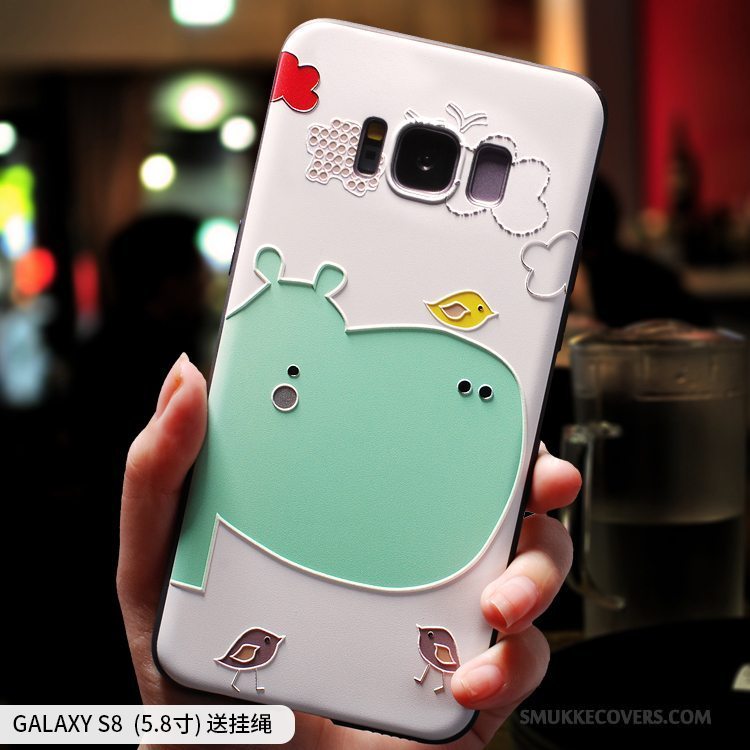 Etui Samsung Galaxy S8 Silikone Telefonhængende Ornamenter, Cover Samsung Galaxy S8 Kreativ Grøn Lille Sektion