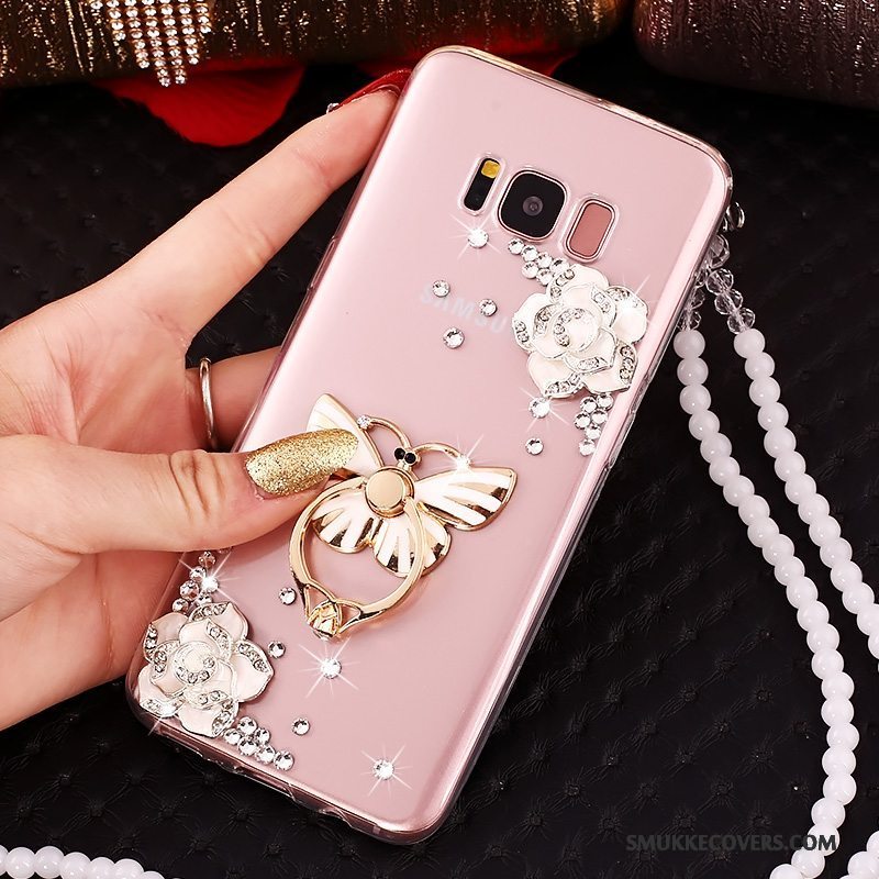 Etui Samsung Galaxy S8 Strass Hængende Ornamenter Guld, Cover Samsung Galaxy S8 Silikone Telefonanti-fald