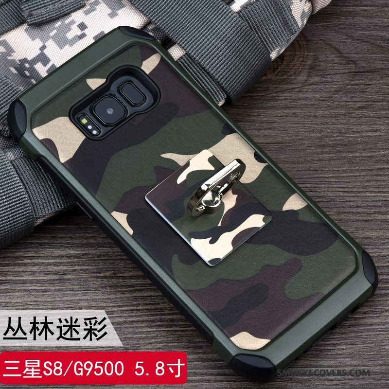 Etui Samsung Galaxy S8 Support Blå Ring, Cover Samsung Galaxy S8 Silikone Anti-fald Camouflage