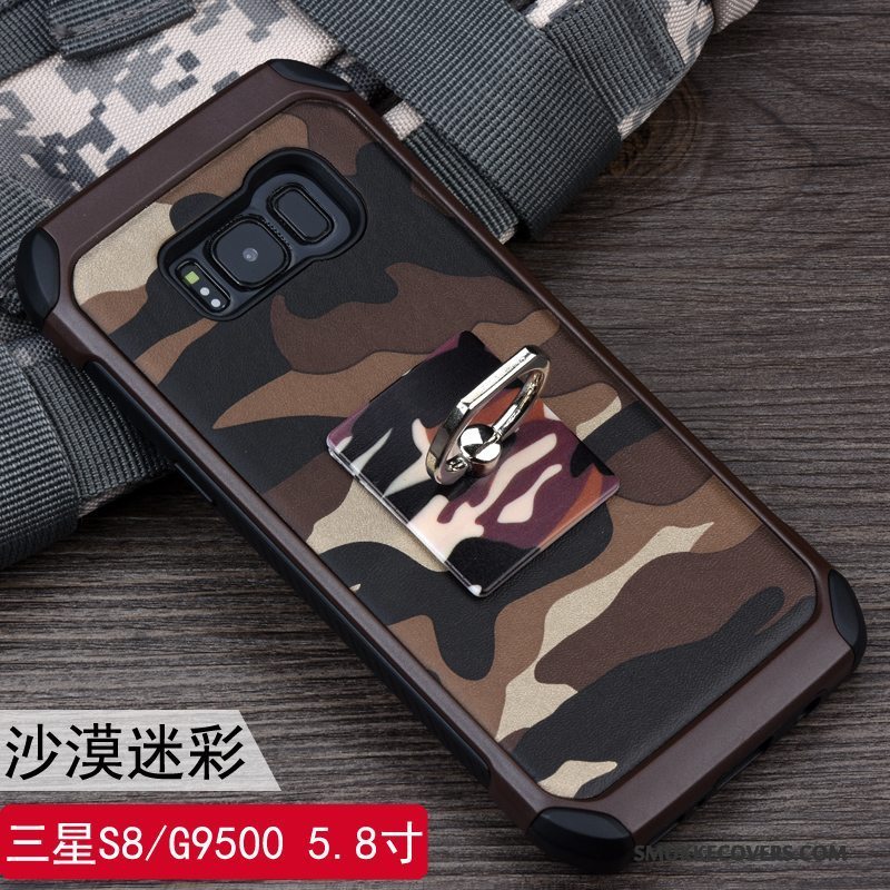Etui Samsung Galaxy S8 Support Blå Ring, Cover Samsung Galaxy S8 Silikone Anti-fald Camouflage