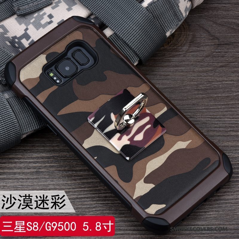 Etui Samsung Galaxy S8+ Support Telefoncamouflage, Cover Samsung Galaxy S8+ Beskyttelse Ring Blå