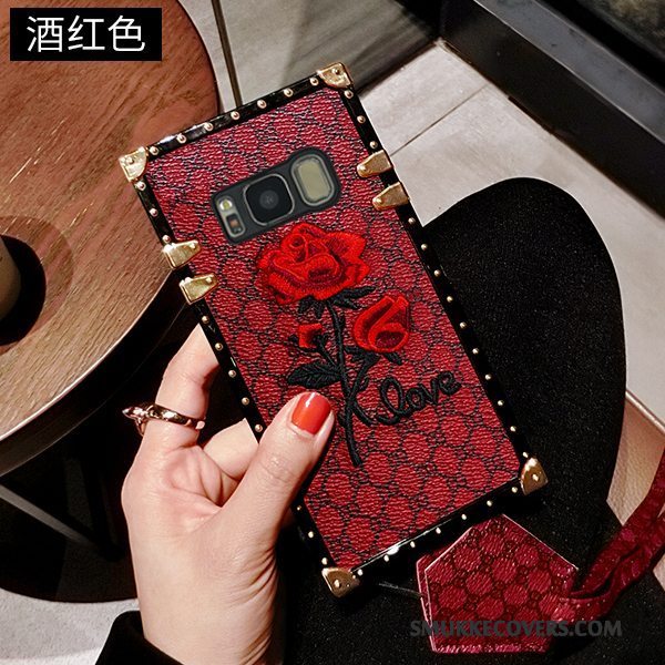 Etui Samsung Galaxy S8+ Tasker Broderi Trend, Cover Samsung Galaxy S8+ Silikone Telefonrød