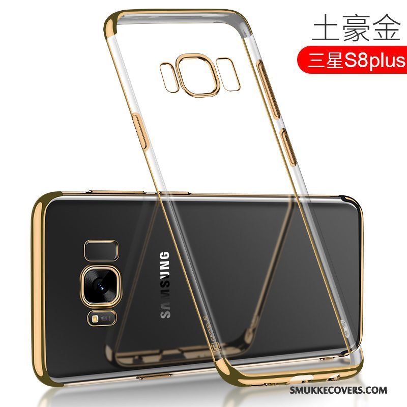 Etui Samsung Galaxy S8+ Tasker Guld Gennemsigtig, Cover Samsung Galaxy S8+ Silikone Belægning Tynd