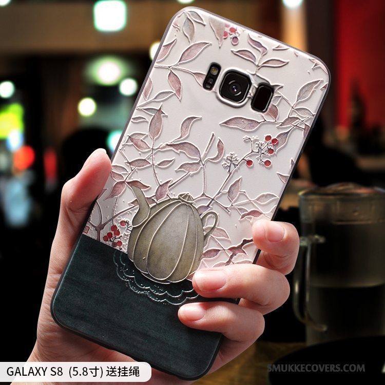 Etui Samsung Galaxy S8 Tasker Kinesisk Stil Af Personlighed, Cover Samsung Galaxy S8 Silikone Anti-fald Lyserød