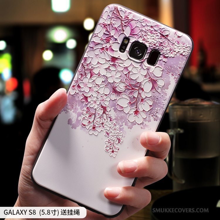 Etui Samsung Galaxy S8 Tasker Kinesisk Stil Af Personlighed, Cover Samsung Galaxy S8 Silikone Anti-fald Lyserød