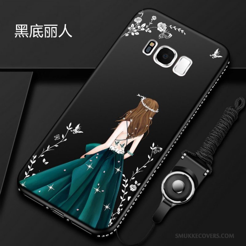 Etui Samsung Galaxy S8 Tasker Rød Telefon, Cover Samsung Galaxy S8 Cartoon Hængende Ornamenter