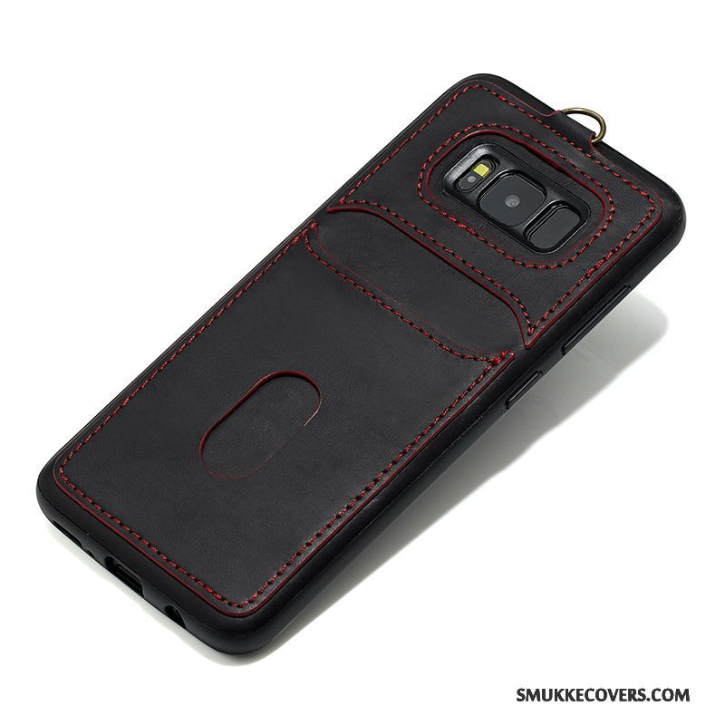 Etui Samsung Galaxy S8 Tasker Telefonsort, Cover Samsung Galaxy S8 Læder Anti-fald