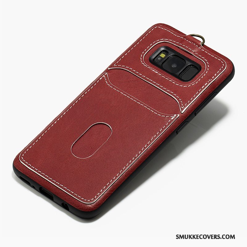 Etui Samsung Galaxy S8 Tasker Telefonsort, Cover Samsung Galaxy S8 Læder Anti-fald