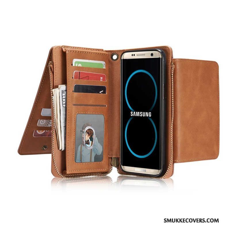 Etui Samsung Galaxy S8 Tasker Telefonsort, Cover Samsung Galaxy S8 Tegnebog