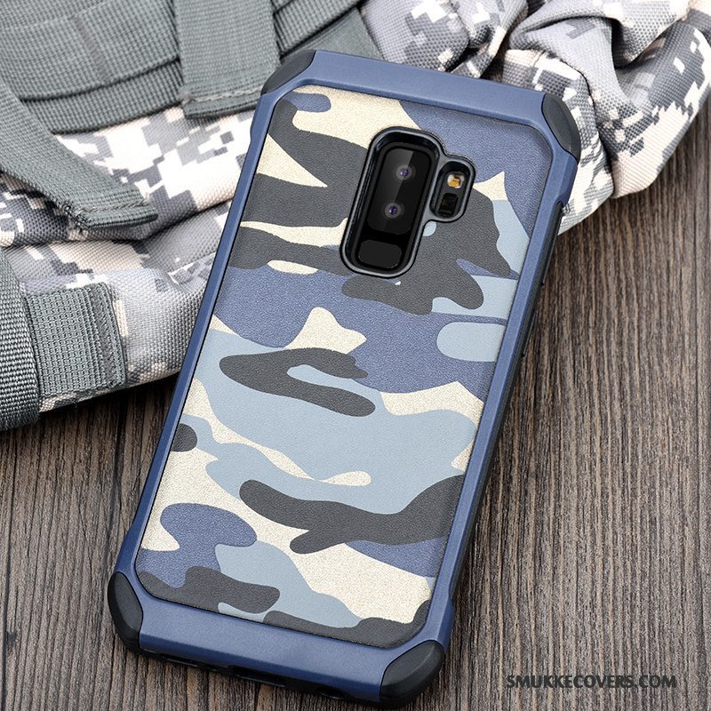 Etui Samsung Galaxy S9+ Beskyttelse Camouflage Telefon, Cover Samsung Galaxy S9+ Tasker Blå Grøn