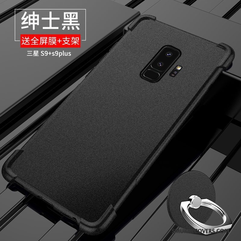 Etui Samsung Galaxy S9+ Beskyttelse Gasbag Mørkeblå, Cover Samsung Galaxy S9+ Tasker Nubuck Telefon