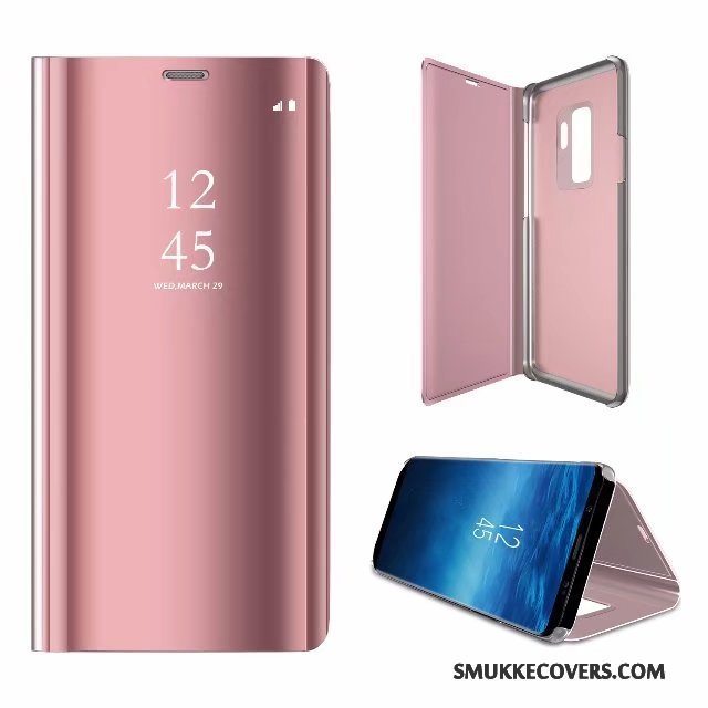 Etui Samsung Galaxy S9+ Beskyttelse Lilla Vækstdvale, Cover Samsung Galaxy S9+ Folio Spejl Telefon
