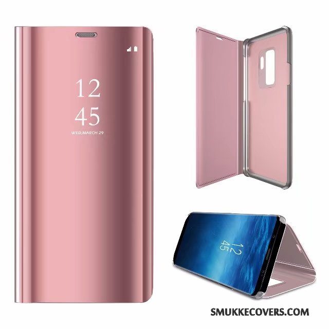 Etui Samsung Galaxy S9+ Beskyttelse Lilla Vækstdvale, Cover Samsung Galaxy S9+ Folio Spejl Telefon