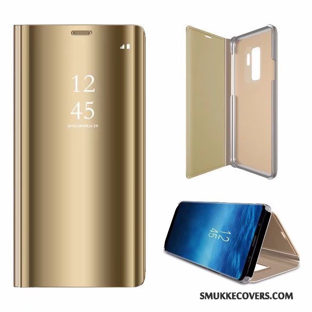 Etui Samsung Galaxy S9+ Beskyttelse Lilla Vækstdvale, Cover Samsung Galaxy S9+ Folio Spejl Telefon