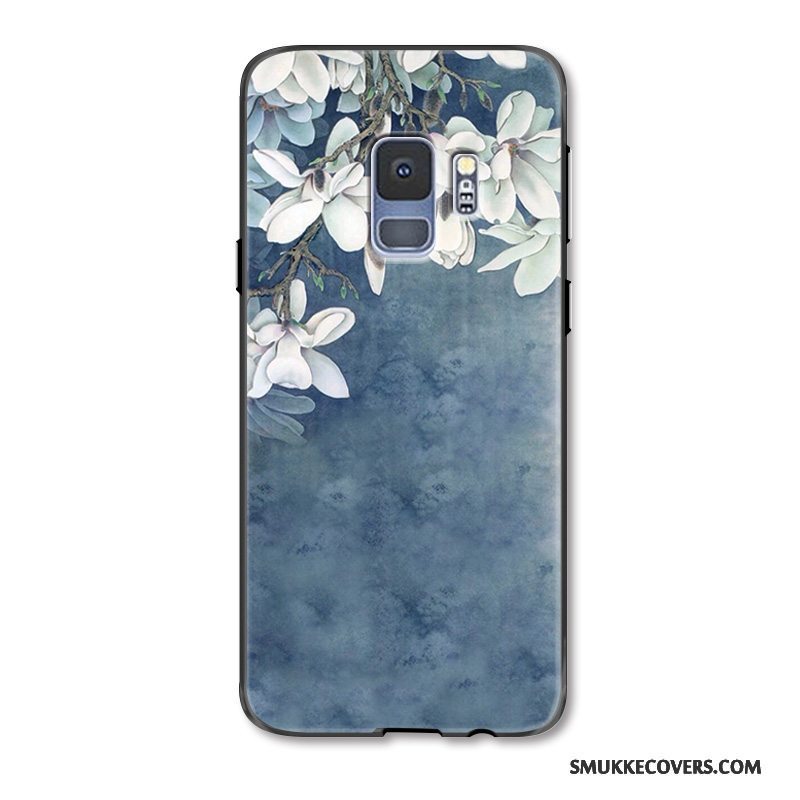 Etui Samsung Galaxy S9 Beskyttelse Telefonblå, Cover Samsung Galaxy S9 Mode Frisk Blomster