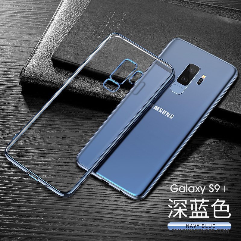 Etui Samsung Galaxy S9+ Beskyttelse Telefonmørkeblå, Cover Samsung Galaxy S9+ Tasker Tynd Gennemsigtig