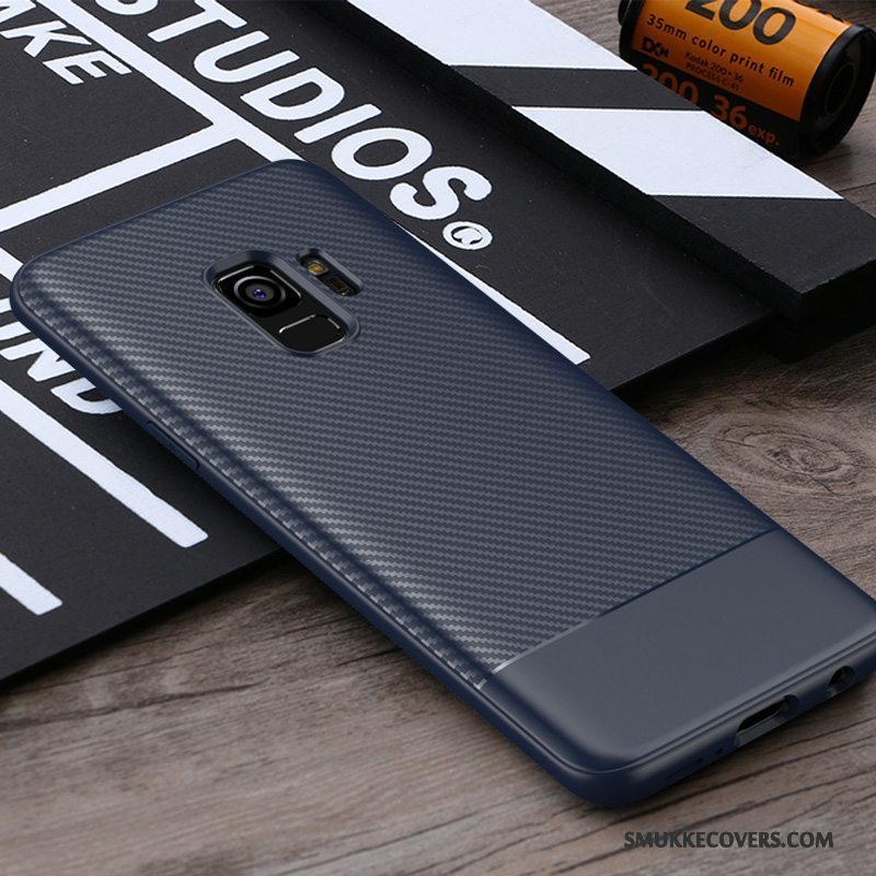Etui Samsung Galaxy S9 Blød Sort Dyb Farve, Cover Samsung Galaxy S9 Tasker Business Anti-fald