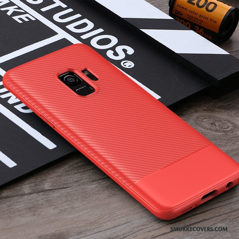 Etui Samsung Galaxy S9 Blød Sort Dyb Farve, Cover Samsung Galaxy S9 Tasker Business Anti-fald