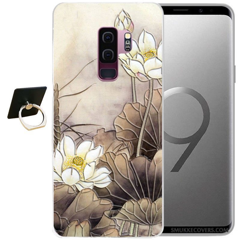 Etui Samsung Galaxy S9+ Cartoon Grå Vind, Cover Samsung Galaxy S9+ Relief Telefon