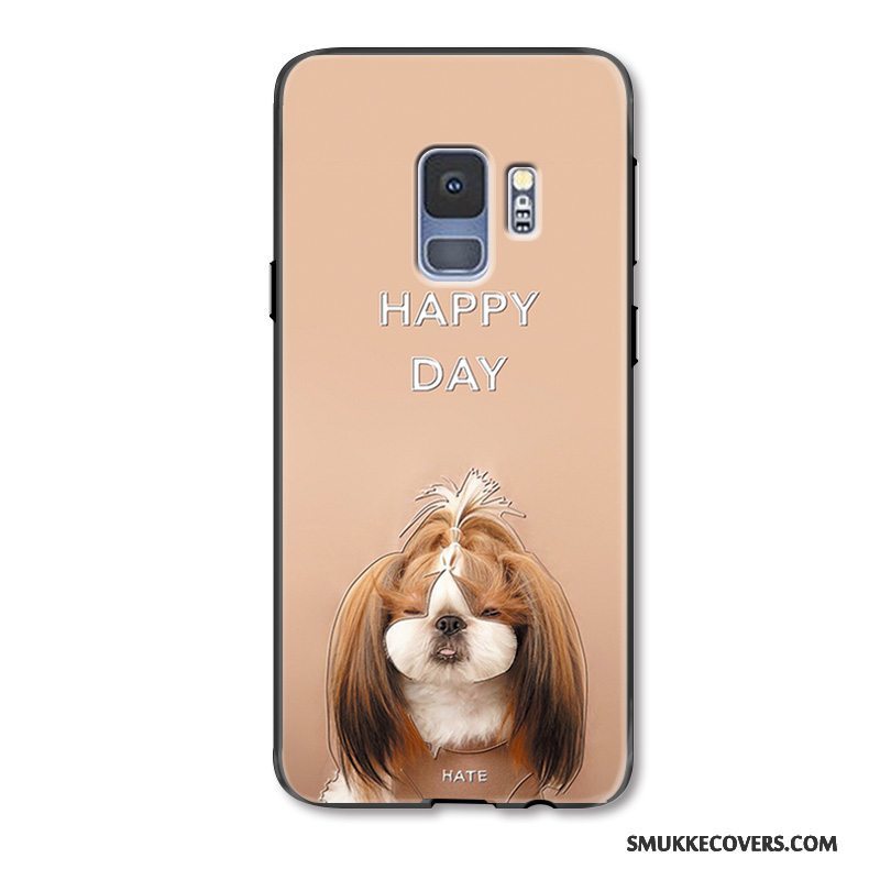 Etui Samsung Galaxy S9 Cartoon Khaki Smuk, Cover Samsung Galaxy S9 Malet Rød Telefon