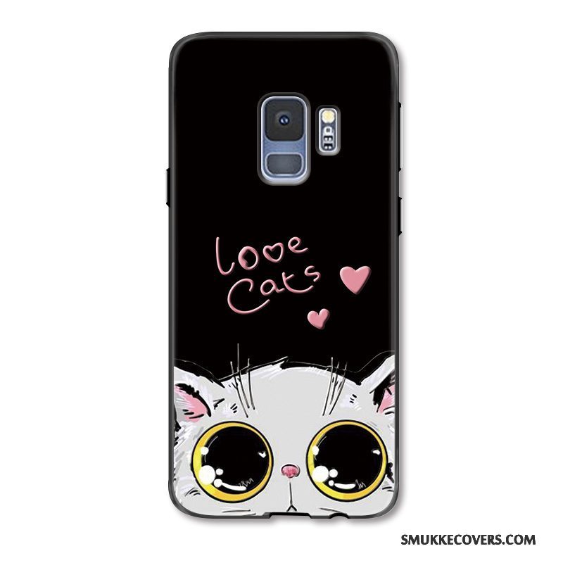 Etui Samsung Galaxy S9+ Cartoon Stor Elskeren, Cover Samsung Galaxy S9+ Malet Sort Trend