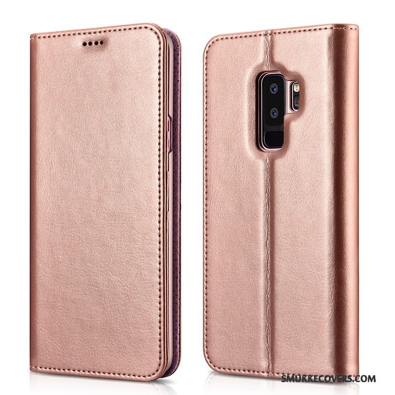 Etui Samsung Galaxy S9+ Folio Anti-fald Sort, Cover Samsung Galaxy S9+ Læder Kort Trend