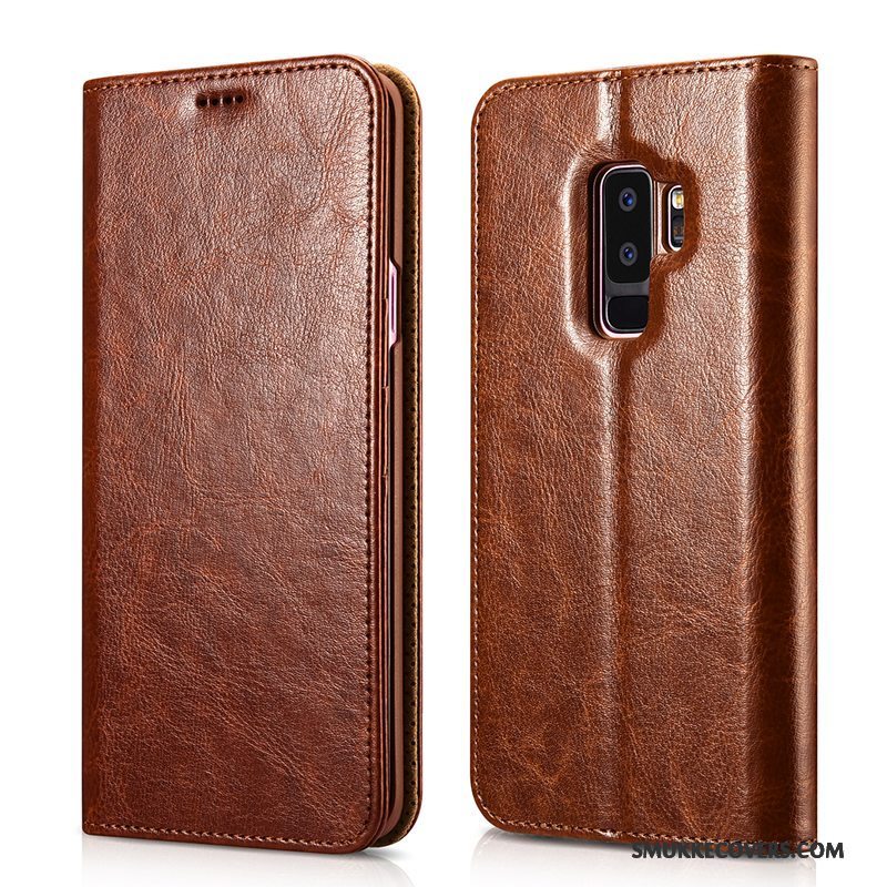 Etui Samsung Galaxy S9+ Folio Anti-fald Sort, Cover Samsung Galaxy S9+ Læder Kort Trend