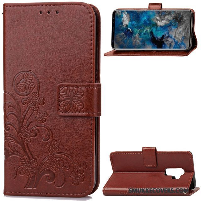 Etui Samsung Galaxy S9+ Folio Telefonanti-fald, Cover Samsung Galaxy S9+ Silikone Rød Business