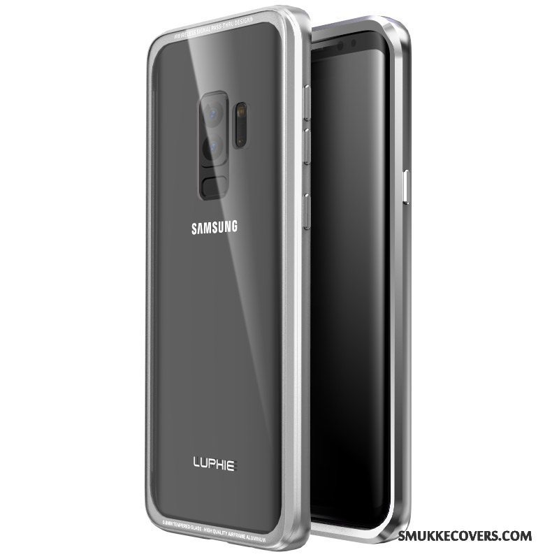 Etui Samsung Galaxy S9+ Kreativ Glas Ramme, Cover Samsung Galaxy S9+ Metal Telefonanti-fald