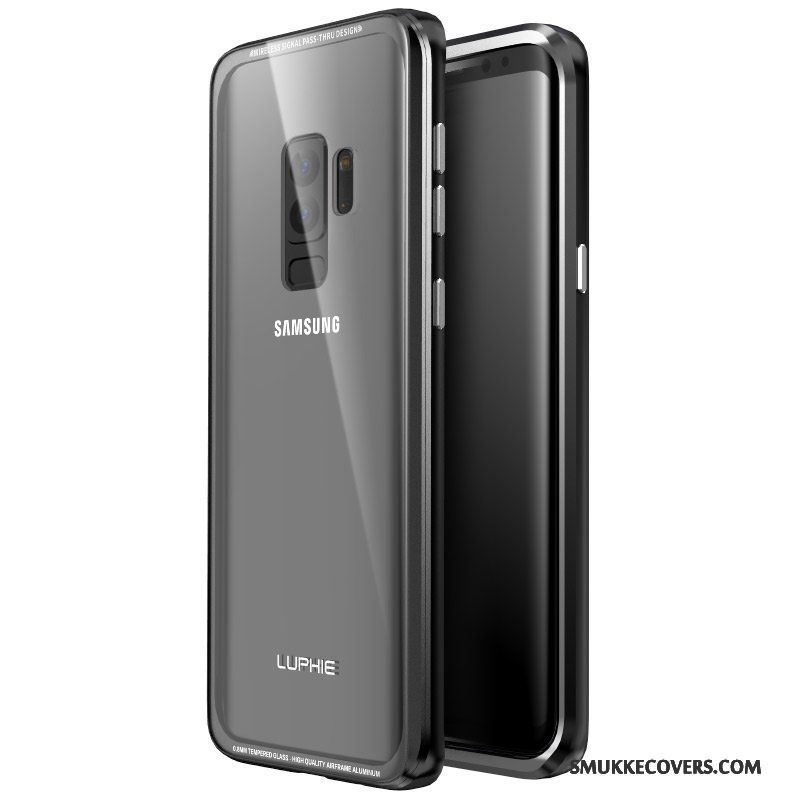 Etui Samsung Galaxy S9+ Kreativ Glas Ramme, Cover Samsung Galaxy S9+ Metal Telefonanti-fald