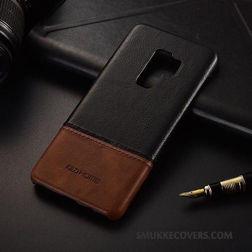 Etui Samsung Galaxy S9+ Læder Sort Tynd, Cover Samsung Galaxy S9+ Beskyttelse Telefon