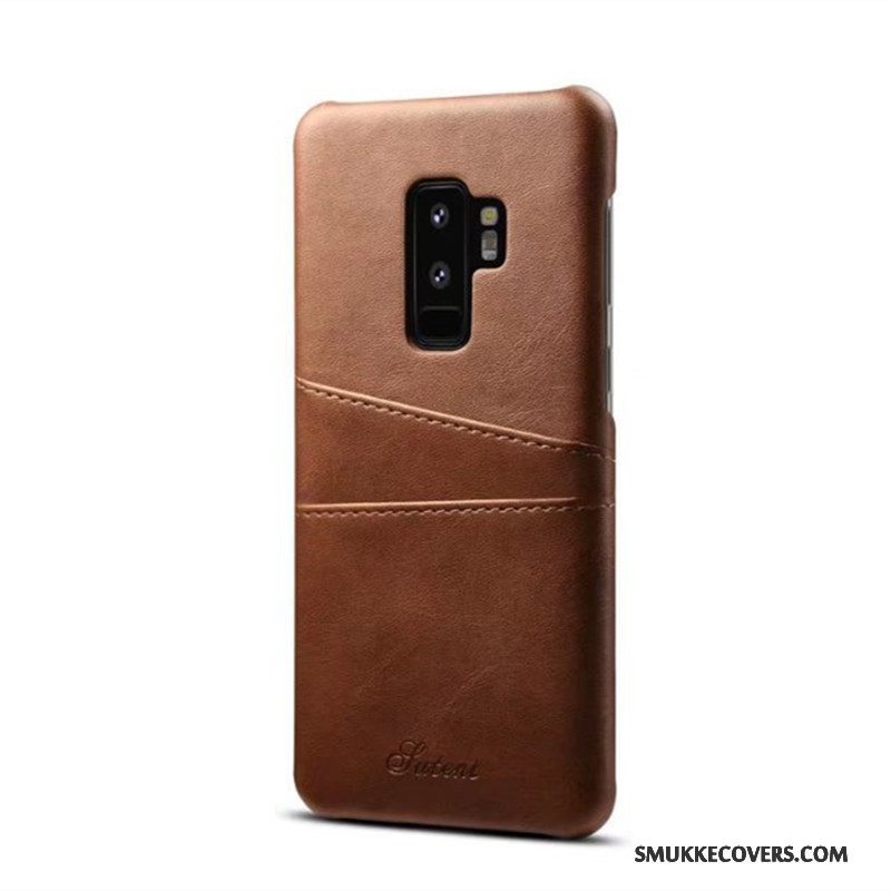 Etui Samsung Galaxy S9+ Læder Telefoncow, Cover Samsung Galaxy S9+ Beskyttelse Anti-fald Kort