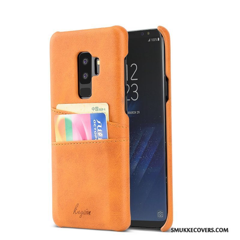 Etui Samsung Galaxy S9+ Læder Trend Orange, Cover Samsung Galaxy S9+ Mode Anti-fald Kort