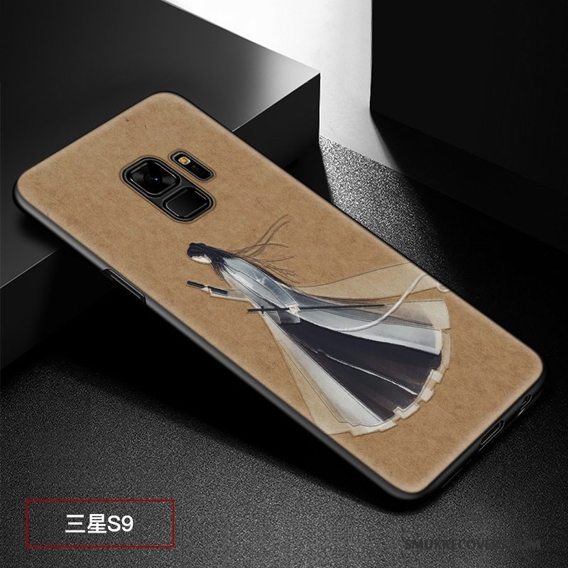 Etui Samsung Galaxy S9 Relief Hård Nubuck, Cover Samsung Galaxy S9 Beskyttelse Tilpas Sort