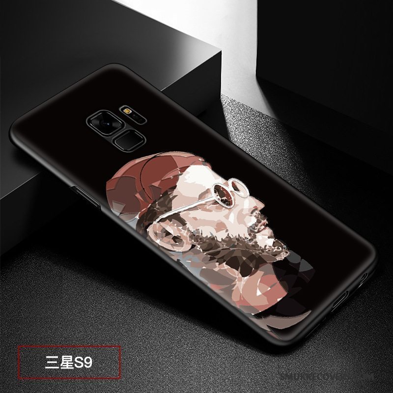 Etui Samsung Galaxy S9 Relief Hård Nubuck, Cover Samsung Galaxy S9 Beskyttelse Tilpas Sort