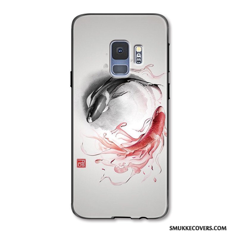 Etui Samsung Galaxy S9+ Relief Telefongrøn, Cover Samsung Galaxy S9+ Beskyttelse Af Personlighed Anti-fald