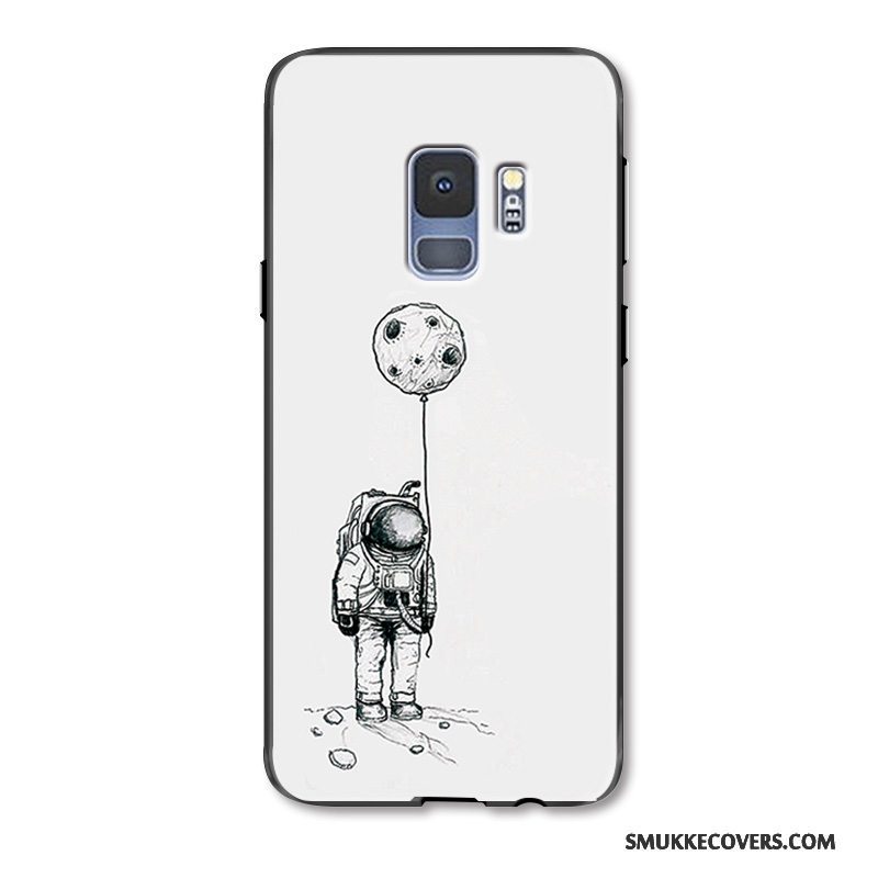 Etui Samsung Galaxy S9 Relief Telefonsort, Cover Samsung Galaxy S9 Cartoon Hængende Ornamenter Simple
