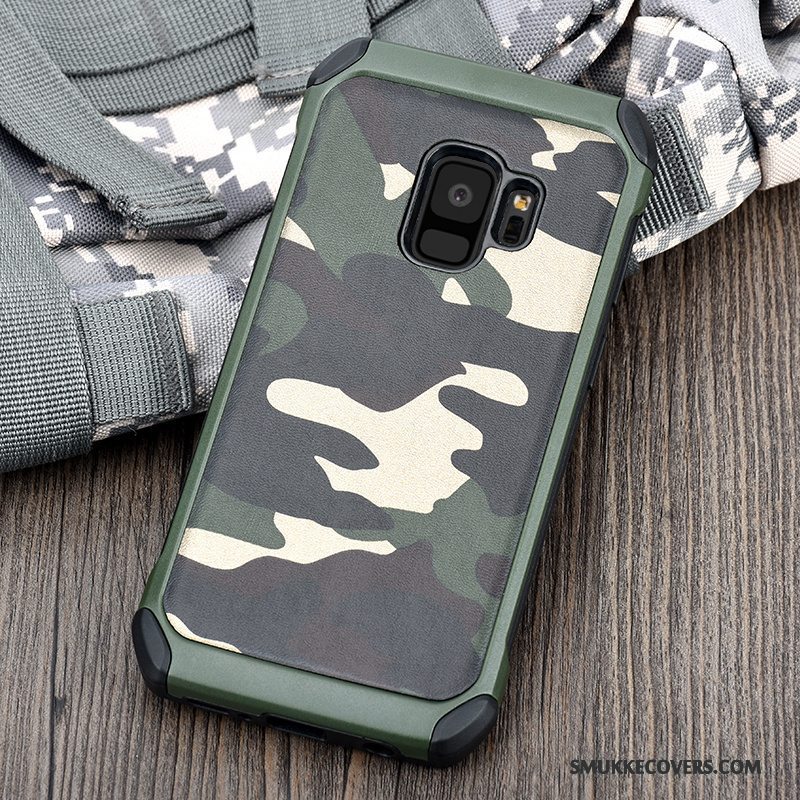 Etui Samsung Galaxy S9 Silikone Camouflage Grøn, Cover Samsung Galaxy S9 Tasker Ny Tykke