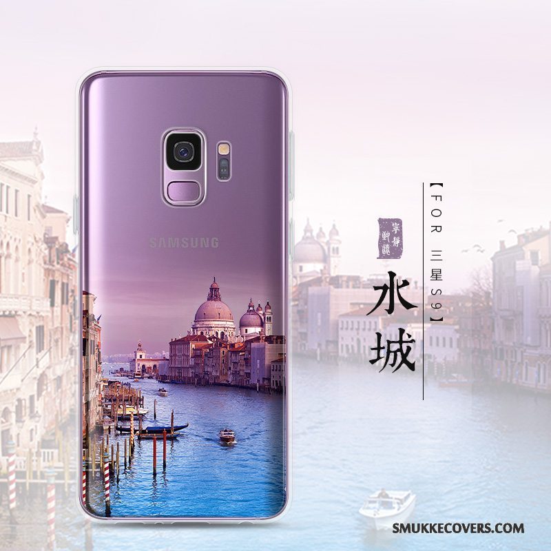 Etui Samsung Galaxy S9 Silikone Gennemsigtig Scenery, Cover Samsung Galaxy S9 Kreativ Anti-fald Telefon
