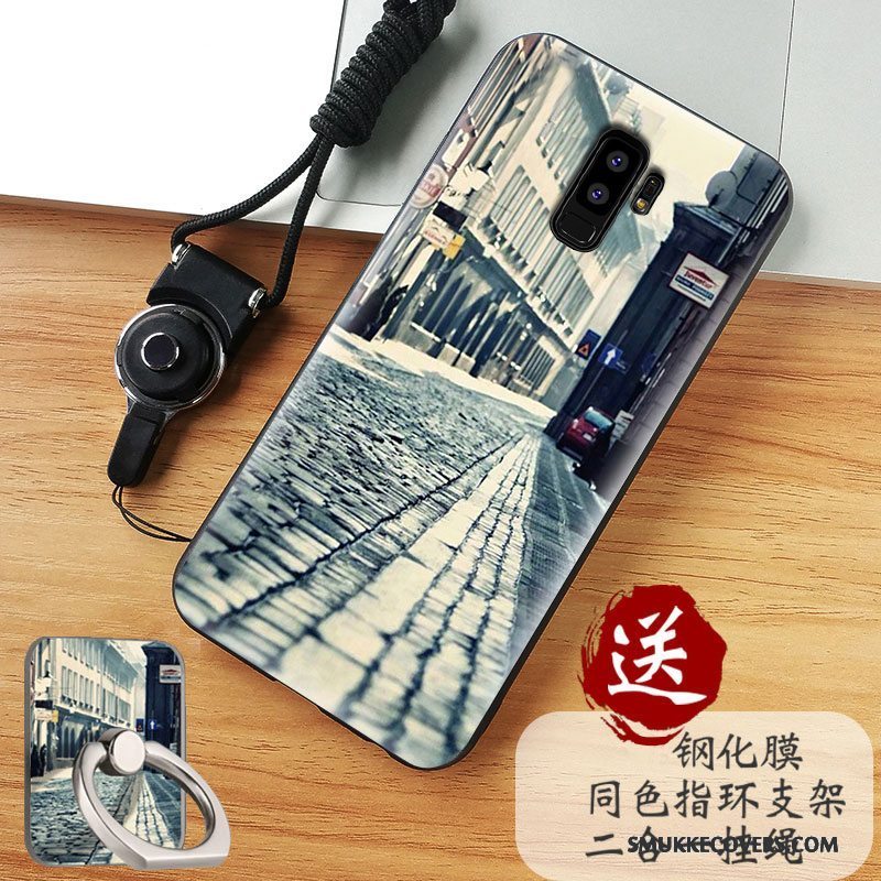 Etui Samsung Galaxy S9+ Tasker Anti-fald Telefon, Cover Samsung Galaxy S9+ Silikone Nubuck Hvid